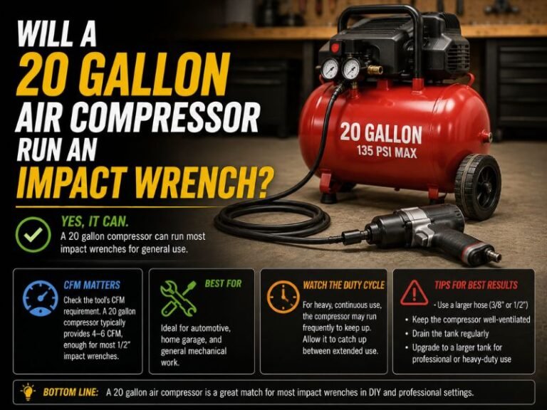 Will a 20 Gallon Air Compressor Run an Impact Wrench?