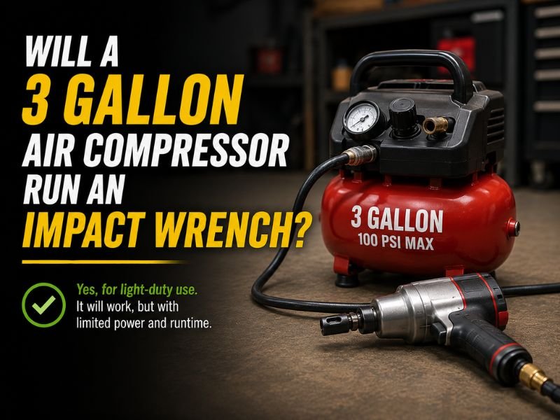 Will a 3 Gallon Air Compressor Run an Impact Wrench?