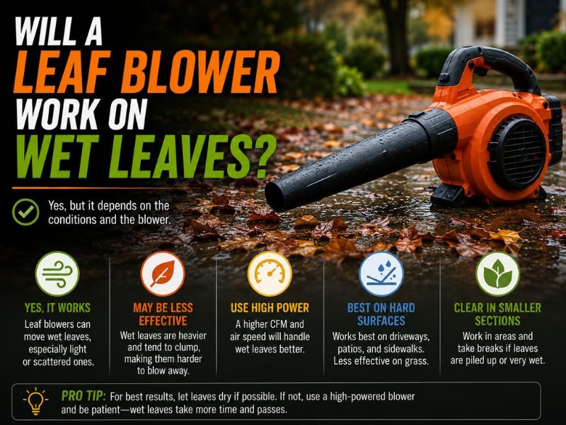 Will a Leaf Blower Work on Wet Leaves?